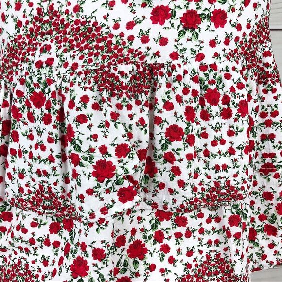 H&M Rose Garden Frilly Layered Tank Top Crop 6 - Picture 7 of 8